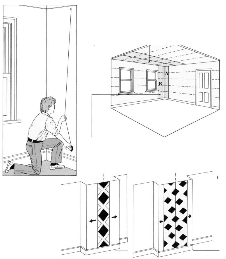 tapetowanie-zaznaczanie-linii-pomocniczych-na-suficie-i-cianach